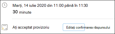 Editarea RSVP din eveniment.