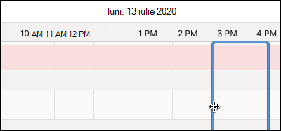 Caseta albastră pentru rezervarea orei în Asistentul programări.