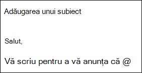 Tastarea în Outlook.com sau în Outlook pe web permite sugestiilor de text să apară pe măsură ce tastați.