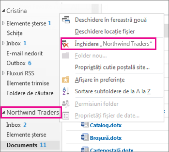 Închidere cutie poștală de site