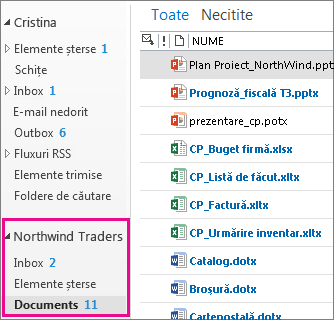 Cutie poștală de site în Outlook