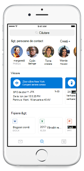 Căutarea în Outlook Mobile
