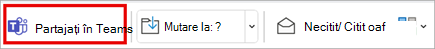 Distribuiți în echipe de pe panglica barei de instrumente din Outlook clasic.