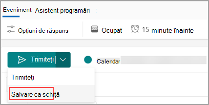 Calendarul Outlook
