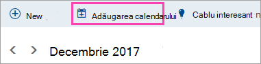 O captură de ecran cu butonul Adăugare calendar