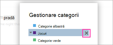 O captură de ecran cu butonul Ștergere