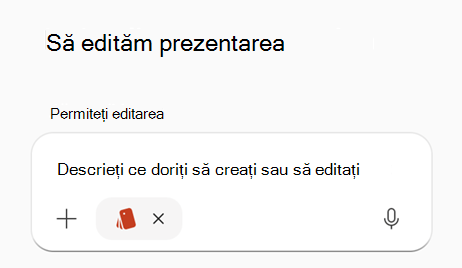 Captură de ecran care afișează solicitarea cu brandkit selectat în PPT.