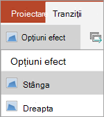 Opțiuni efect