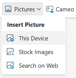 Inserarea imaginilor de pe acest dispozitiv în PowerPoint pentru web