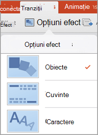 Opțiuni efect