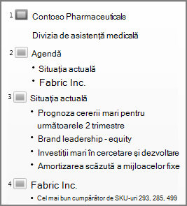 Vizualizarea schiță din PowerPoint.