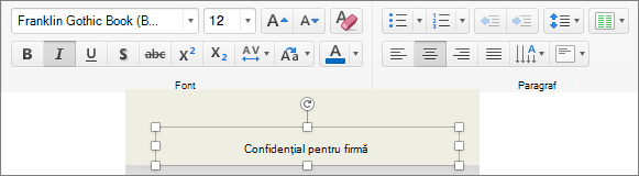 Editarea formatării subsolului