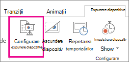 Butonul Configurare expunere diapozitive