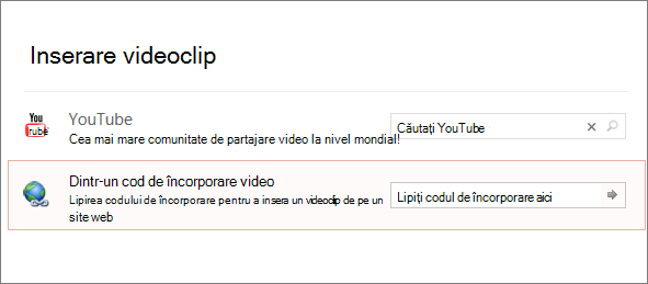 Afișează opțiunea video încorporat în PowerPoint