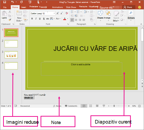 Afișează Vizualizarea normală din PowerPoint