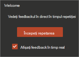 Faceți clic pe Începeți repetarea