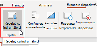 Selectați Repetați cu Îndrumătorul.
