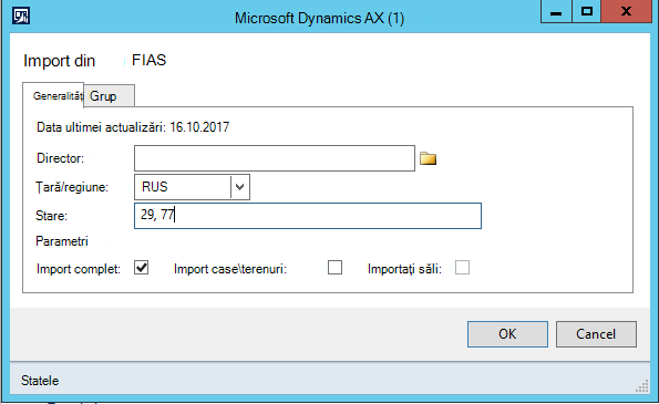 Adrese complete import din FIAS