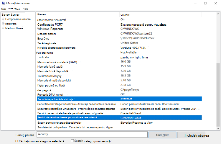 System Info window