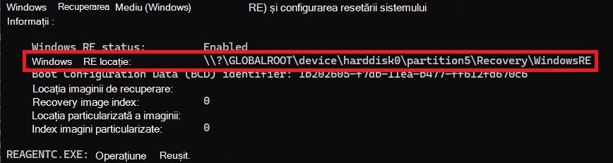 Comanda Informații REAgentC
