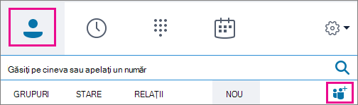 Alegeți Persoane de contact, > pictograma Adăugați persoane de contact.