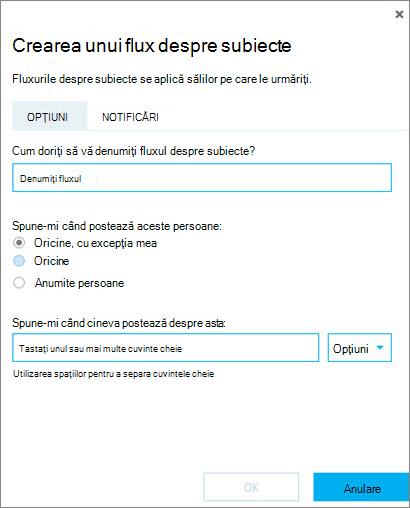 Crearea unui formular de flux despre subiecte