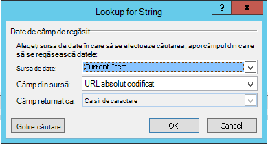 Inserare hyperlink pentru element curent 1
