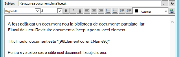 Inserare hyperlink pentru element curent 3