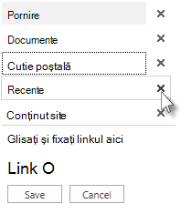 Mutarea Cutiei poștale și ștergerea antetului Recent din lansarea rapidă