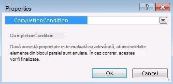 Caseta de dialog Proprietăți