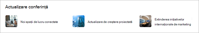 Partea web Linkuri rapide afișând imagini în miniatură pentru linkuri.