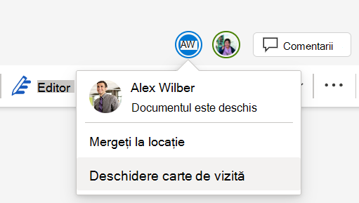 Captură de ecran cu mai mulți colaboratori care lucrează la același document.