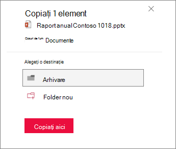 Selectați destinația