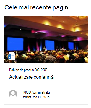 Example of page thumbnail image in Highlighted content web part