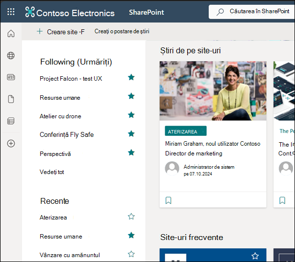 Pagina de pornire SharePoint Online