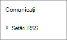 List communications settings (RSS)