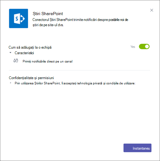 News connector dialog box