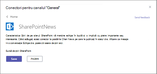 News connector dialog box