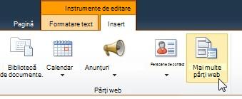 Faceți clic pe Mai multe părți Web