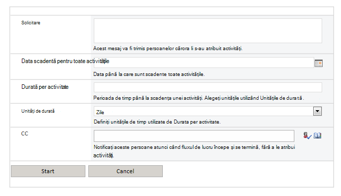 Imagine a ecranului fluxului de lucru