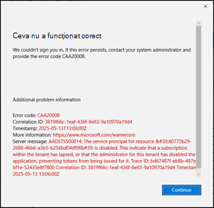 Eroare de conectare Outlook clasică CAA2000B