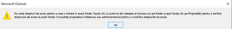 Eroare la crearea persoanelor de contact