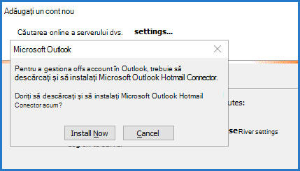 Solicitare Outlook Hotmail Connector