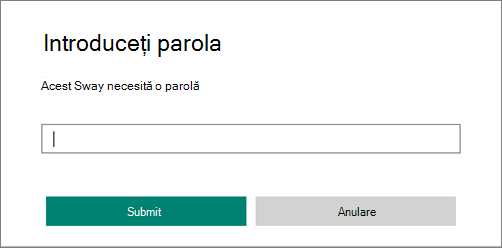 Caseta de dialog Introduceți o parolă