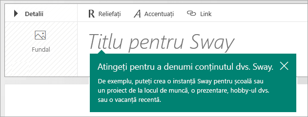 Indiciul pentru titlu în Scenariul Sway