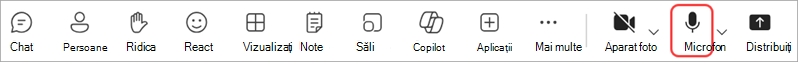 Gestionarea componentei audio în timpul unei întâlniri