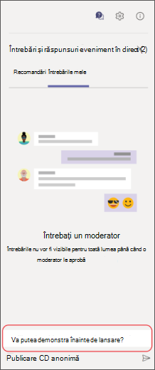Întrebări și răspunsuri private Adresați o întrebare