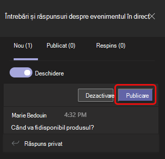 Fila nouă este prima filă