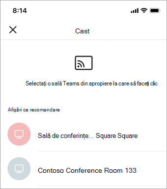 Selectați un ecran disponibil