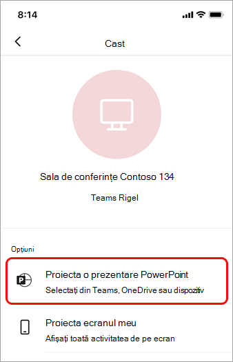 Atingeți Proiectați un PowerPoint